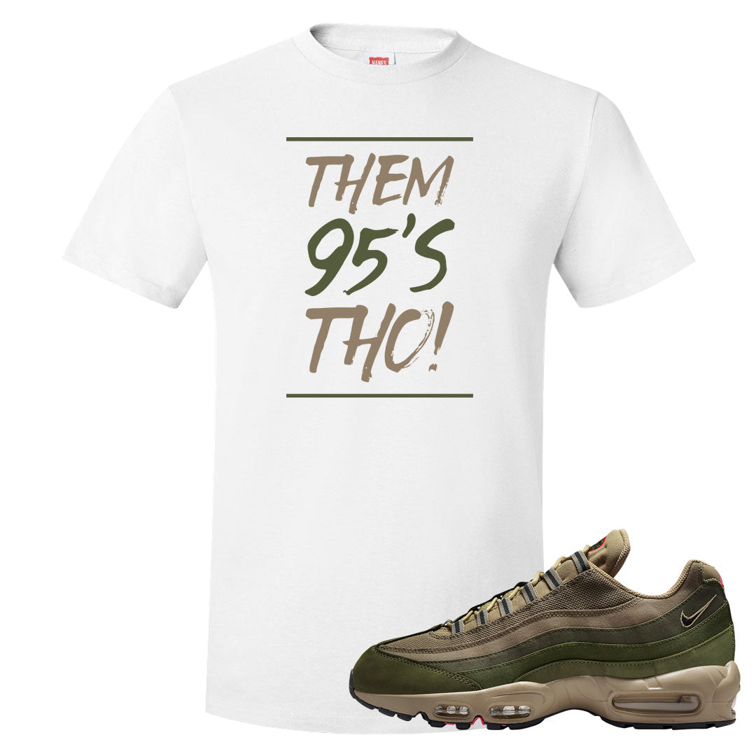 Medium Olive Rough Green 95s T Shirt | Them 95's Tho, White