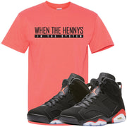 The Jordan 6 Infrared Sneaker Matching Tee is custom designed to perfectly match the retro Jordan 6 Infrared sneakers from Nike.