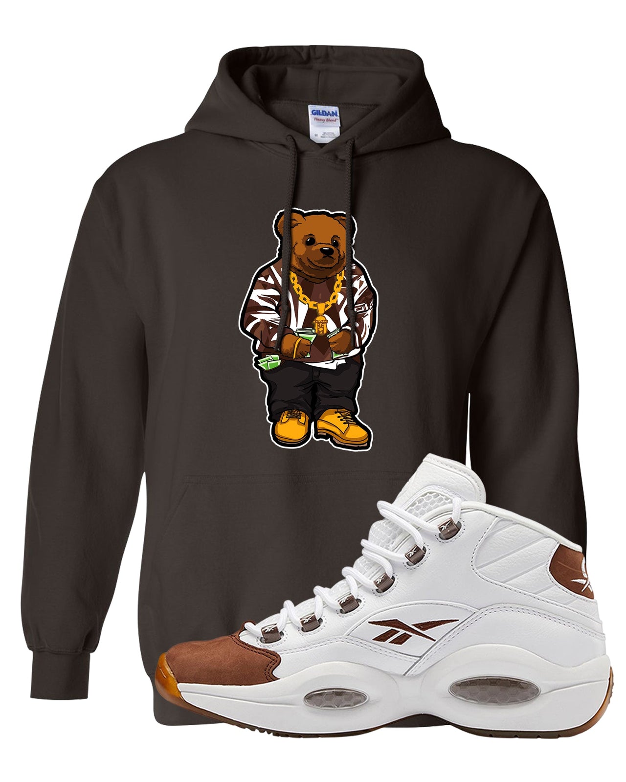 Mocha Question Mids Hoodie | Sweater Bear, Dark Chocolate