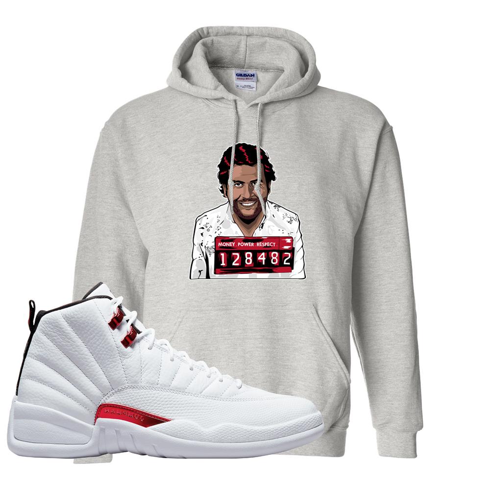 Twist White Red 12s Hoodie | Escobar Illustration, Ash