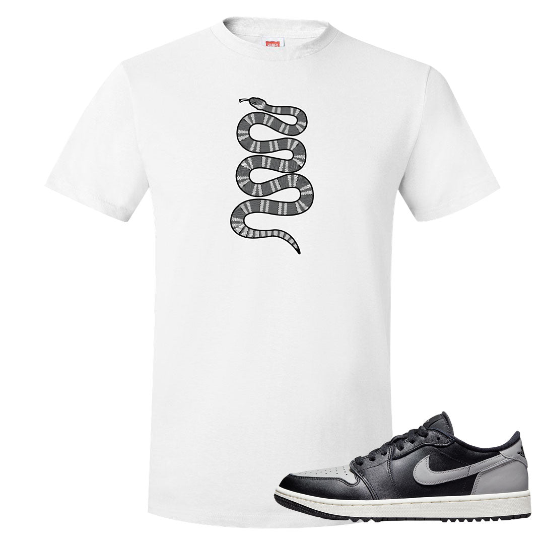 Shadow Golf Low 1s T Shirt | Coiled Snake, White