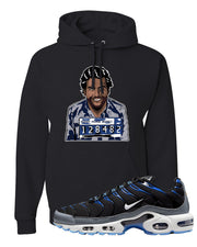 University Blue Black Pluses Hoodie | Escobar Illustration, Black