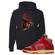 Acid Wash Red 1985 High Dunks Hoodie | Indian Chief, Black