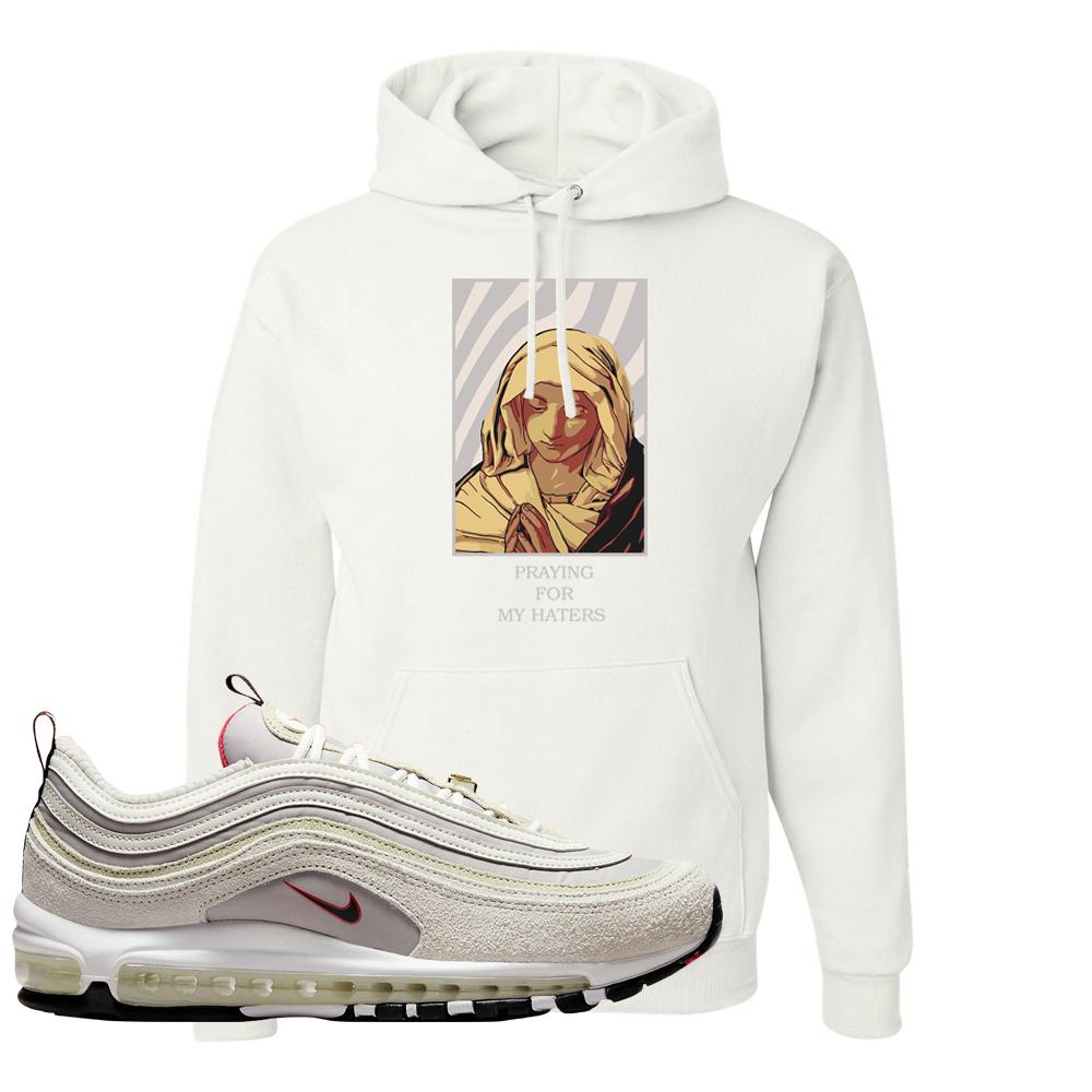 First Use Suede 97s Hoodie | God Told Me, White