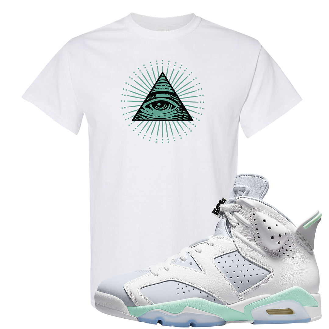 Mint Foam 6s T Shirt | All Seeing Eye, White