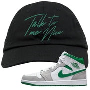 Light Smoke Pine Green Mid 1s Dad Hat | Talk To Me Nice, Black