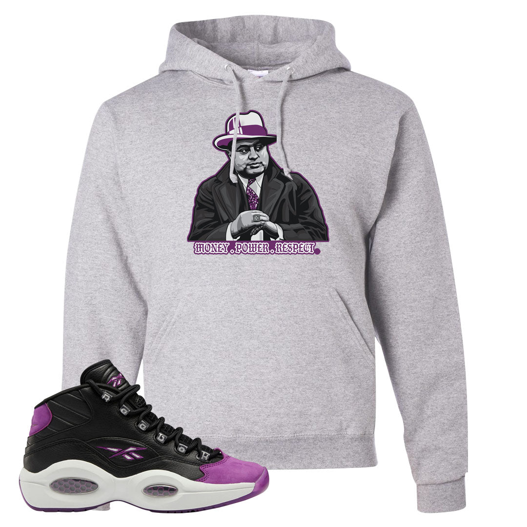 Eggplant Mid Questions Hoodie | Capone Illustration, Ash