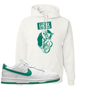 White Green Low Dunks Hoodie | Support Your Local Skate Shop, White