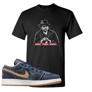 Denim Gum Bottom Low 1s T Shirt | Capone Illustration, Black