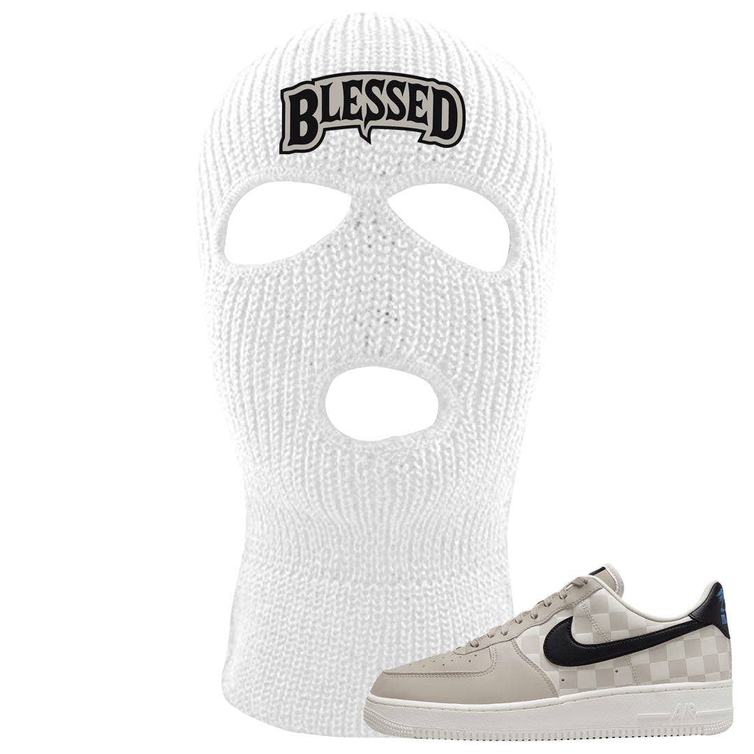 King Day Low AF 1s Ski Mask | Blessed Arch, White