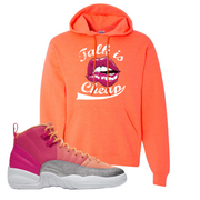 Air Jordan 12 GS Hot Punch Talk is Cheap Retro Heather Coral Sneaker Matching Pullover Hoodie