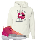 Air Jordan 12 GS Hot Punch Talk is Cheap White Sneaker Matching Pullover Hoodie