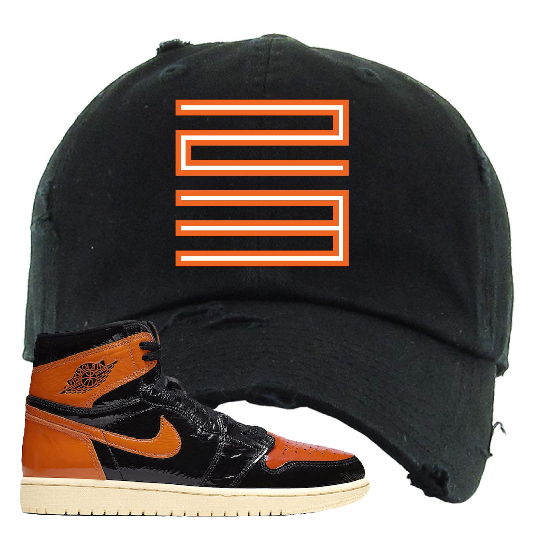 Jordan 1 Shattered Backboard Jordan 11 23 Black Sneaker Hook Up Distressed Dad Hat