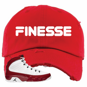 Jordan 9 Gym Red Finesse Red Sneaker Hook Up Distressed Dad Hat