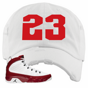 Jordan 9 Gym Red Jordan 9 23 White Sneaker Hook Up Distressed Dad Hat