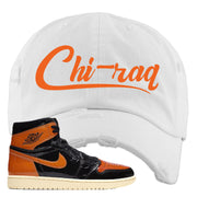 Jordan 1 Shattered Backboard Chiraq White Sneaker Hook Up Distressed Dad Hat