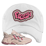 Adidas WMNS Ozweego Icy Pink Fresh White Sneaker Hook Up Distressed Dad Hat