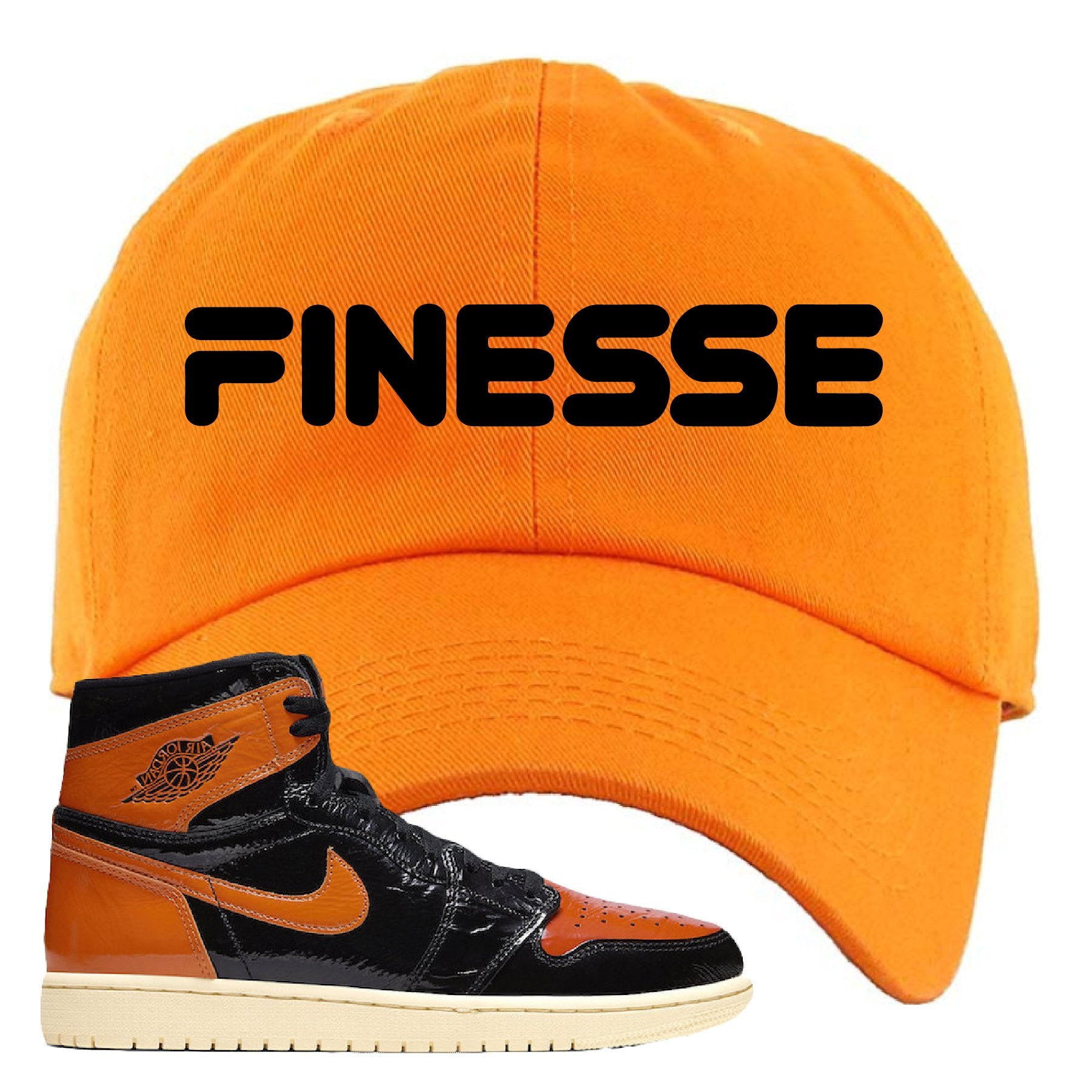 Jordan 1 Shattered Backboard Finesse Orange Sneaker Hook Up Dad Hat
