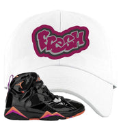 Jordan 7 WMNS Black Patent Leather Fresh White Sneaker Hook Up Dad Hat
