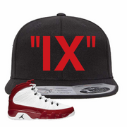 Jordan 9 Gym Red IX Black Sneaker Hook Up Snapback Hat