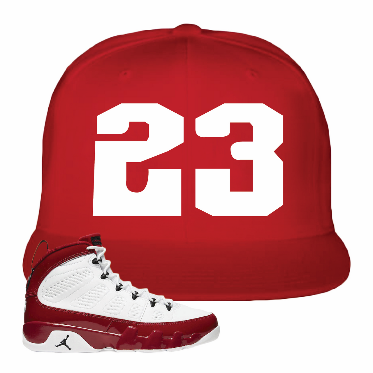 Jordan 9 Gym Red Jordan 9 23 Red Sneaker Hook Up Snapback Hat