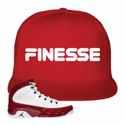Jordan 9 Gym Red Finesse Red Sneaker Hook Up Snapback Hat