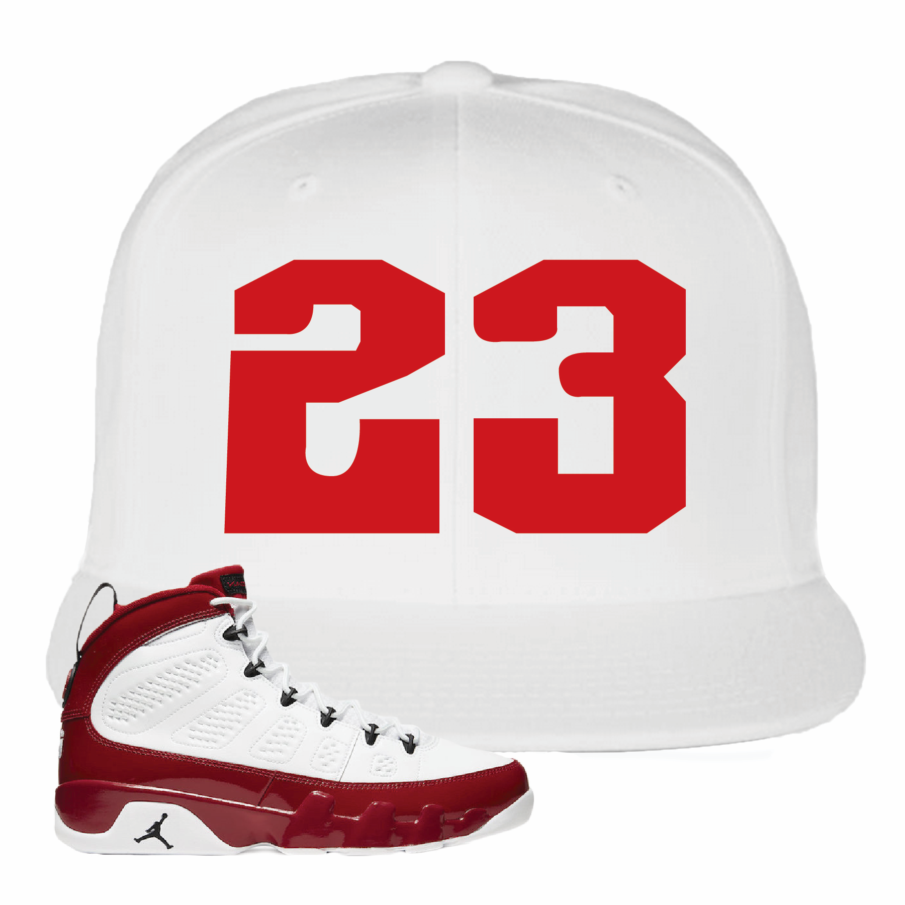 Jordan 9 Gym Red Jordan 9 23 White Sneaker Hook Up Snapback Hat