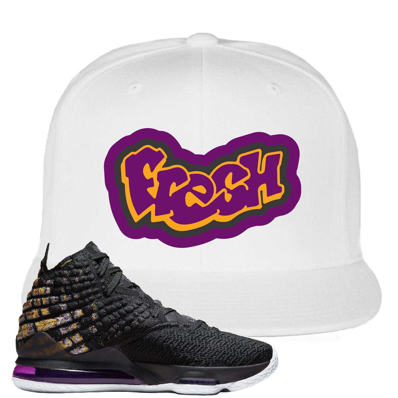 Lebron 17 Lakers Fresh White Sneaker Hook Up Snapback Hat