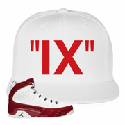 Jordan 9 Gym Red IX White Sneaker Hook Up Snapback Hat