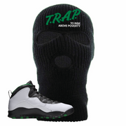 Air Jordan 10 Seattle SuperSonics Trap to Rise Above Poverty Black Sneaker Matching Ski Mask
