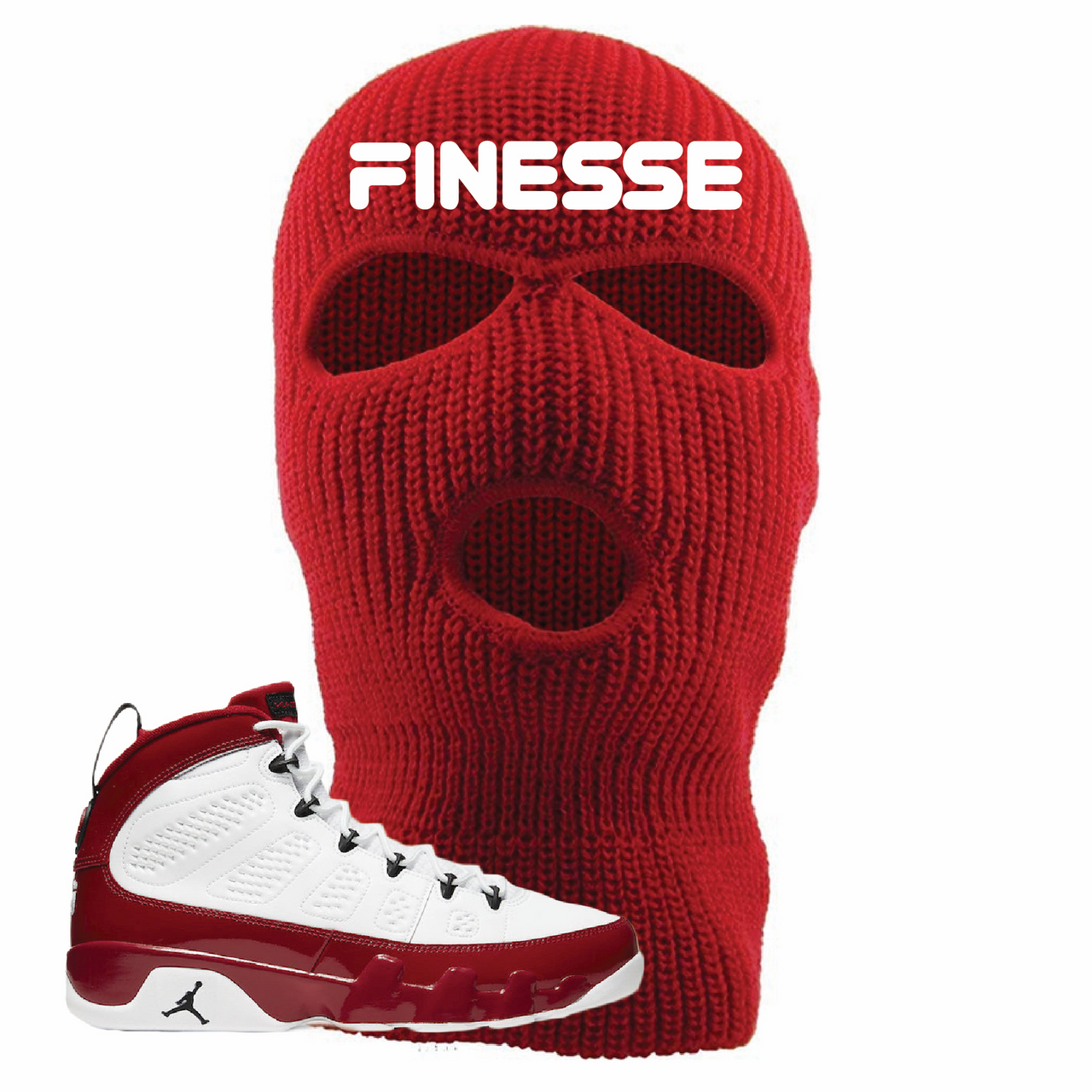 Jordan 9 Gym Red Finesse Red Sneaker Hook Up Ski Mask