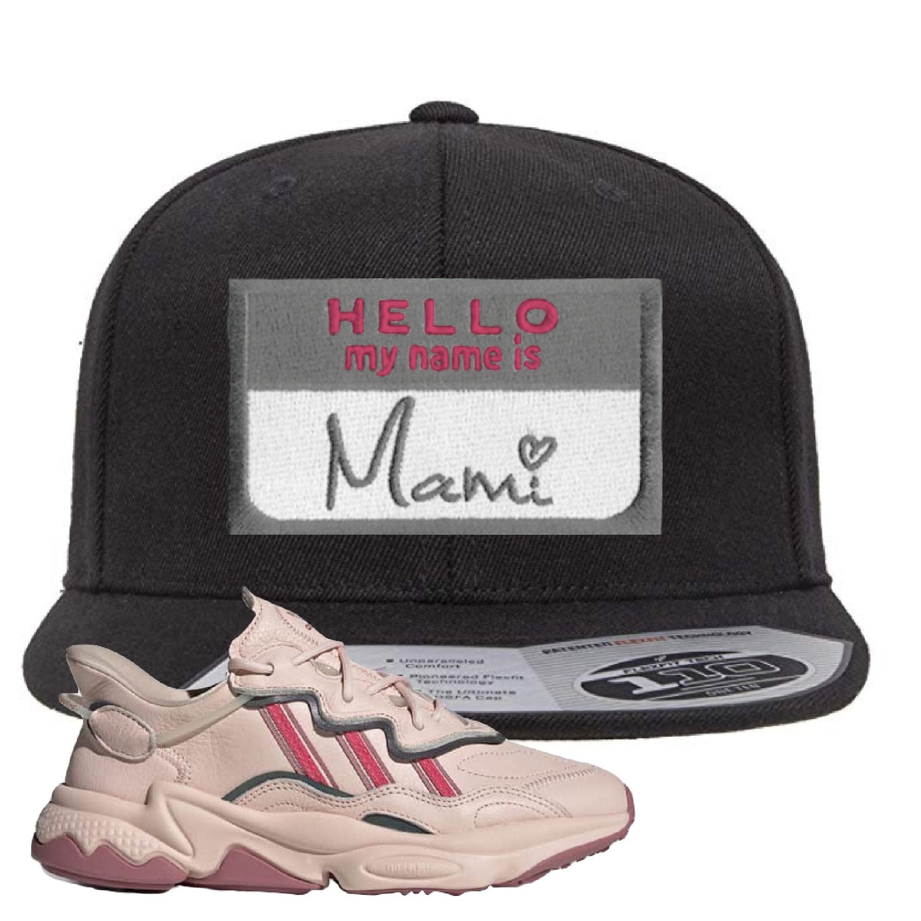Adidas WMNS Ozweego Icy Pink Hello My Name is Mami Black Sneaker Hook Up Snapback Hat