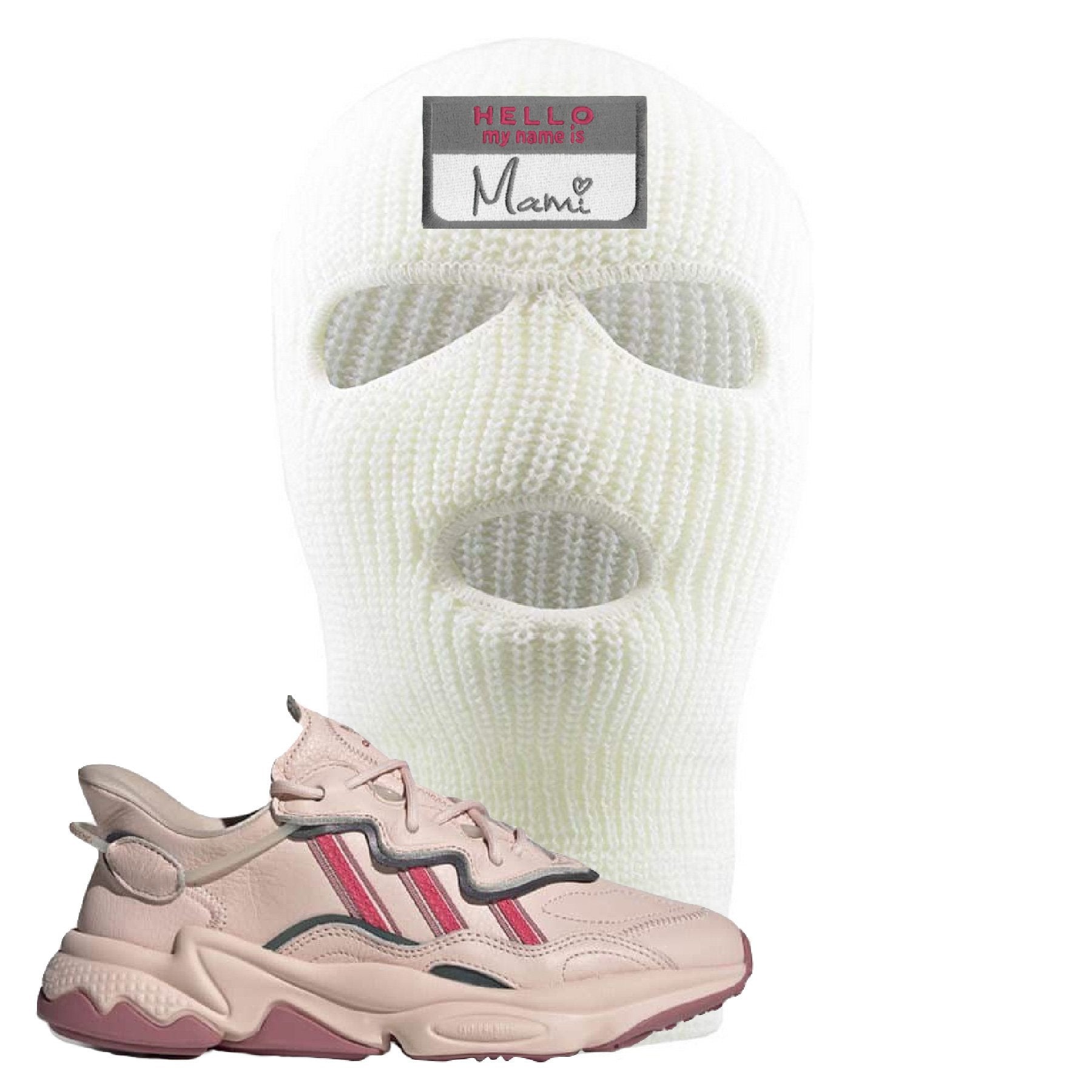 Adidas WMNS Ozweego Icy Pink Hello My Name is Mami White Sneaker Hook Up Ski Mask