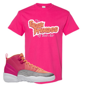 Air Jordan 12 GS Hot Punch Fresh Princess of Bel Air Heliconia Sneaker Matching T-Shirt